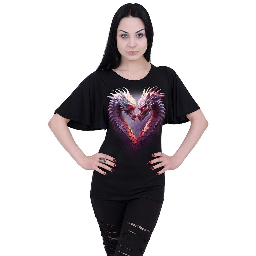 Spiral - Heart Of Dragons Top - Black